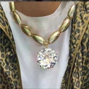 Gold and Clear Statement Necklace